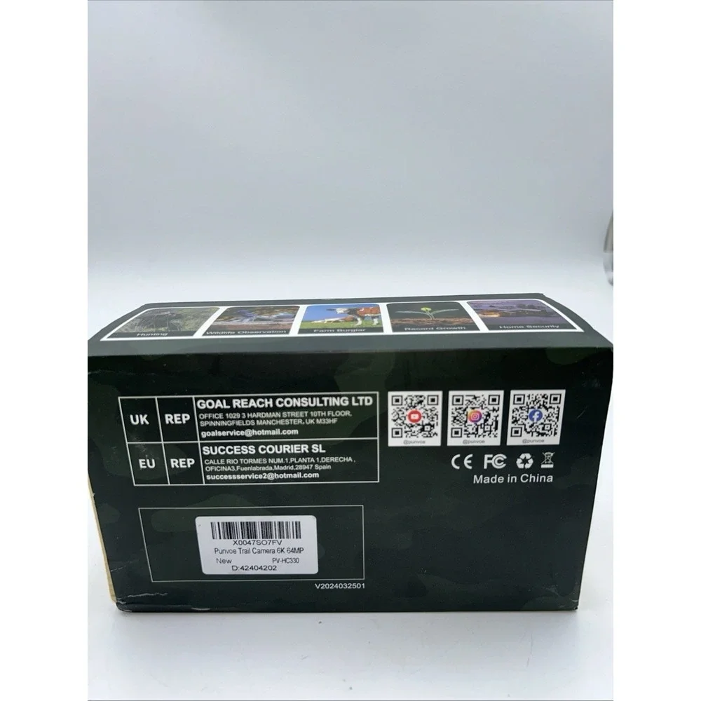 Punvoe PVHC330 Hunting Trail Camera Home Security Etc Open Box